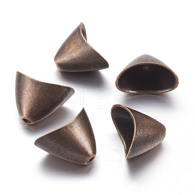 Tibetan Style Alloy Triangle Apetalous Bead Cones X-TIBE-5212-R-FF-1