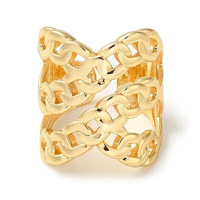 Rack Plating Brass Open Cuff Rings for Women RJEW-M162-13G-1