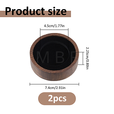 Round Wood Commemorative Coin Storage Plate AJEW-WH0886-21B-1