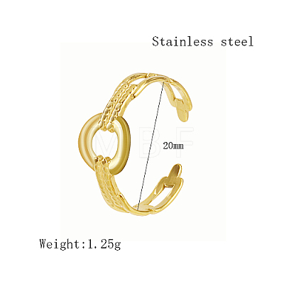 Ring Shape Stainless Steel Open Cuff Rings for Women WX5290-1-1