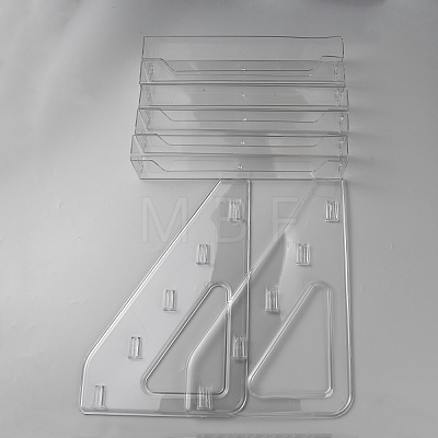 5-Tier Plastic Display Riser Stands for Mini Card ODIS-WH0007-79-1