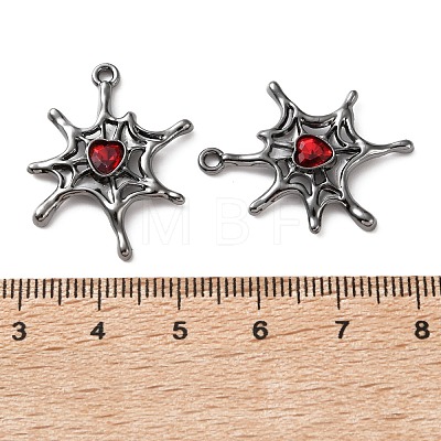 Alloy & Ruby Rhinestone Pendants FIND-G118-07B-01-1