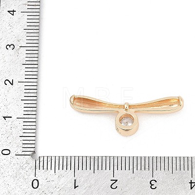 Brass Micro Pave Clear Cubic Zirconia Toggle Clasps Parts KK-U051-05G-1