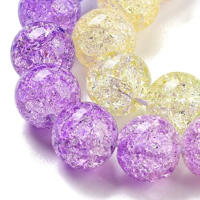 Spray Painted Crackle Glass Beads Strands DGLA-C002-10mm-07-1