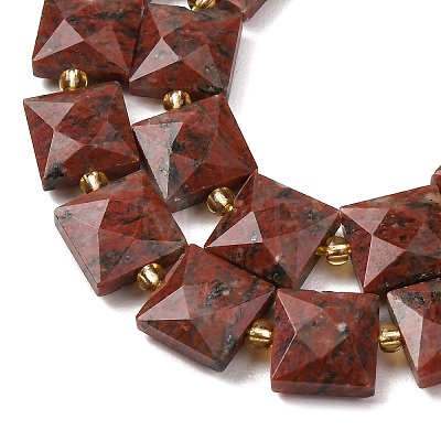 Natural Red Sesame Jasper Beads Strands G-F839-A17-01-1