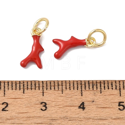 Brass Enamel Charms KK-L216-007G-1