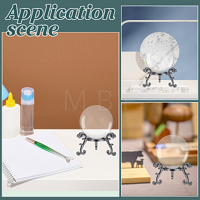 8Pcs 2 Styles Alloy Crystal Ball Display Bases AJEW-AR0005-66-1
