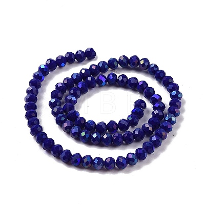 Electroplate Opaque Solid Color Glass Beads Strands EGLA-A044-P1mm-L07-1