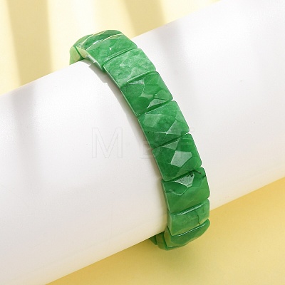 Dyed Natural White Jade Beaded Stretch Bracelets for Unisex G-K303-02P-03-1