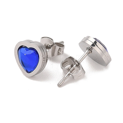 3 Pairs 3 Colors 304 Stainless Steel Heart Stud Earrings for Women EJEW-K279-07P-02-1