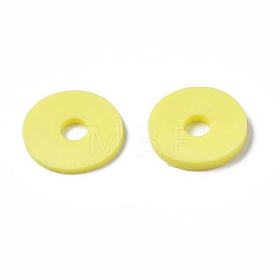 Flat Round Eco-Friendly Handmade Polymer Clay Beads CLAY-R067-12mm-22-1