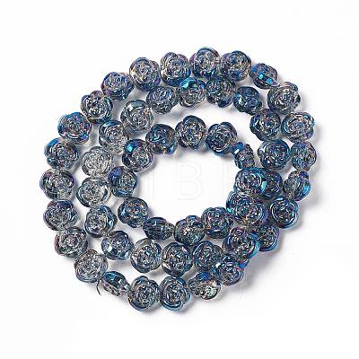 Electroplate Glass Beads Strands EGLA-L040-FR03-1