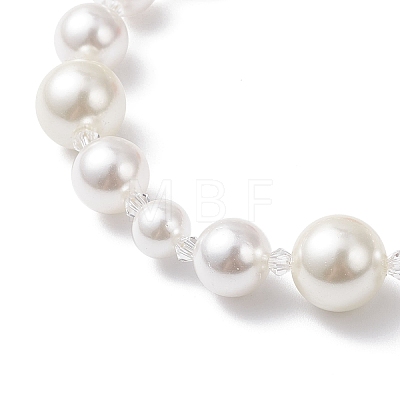 Shell Pearl & Glass Beads Charm Bracelets BJEW-TA00693-1