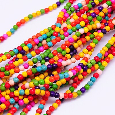 Synthetic Turquoise Beads Strands TURQ-G106-3mm-01-1