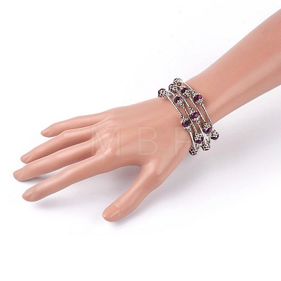 Electroplate Glass Wrap Bracelets BJEW-JB04018-05-1