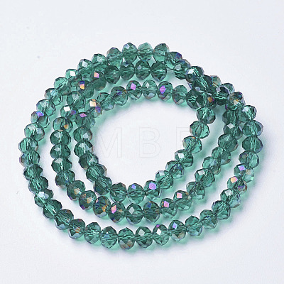 Electroplate Transparent Glass Beads Strands EGLA-A034-T8mm-F07-1