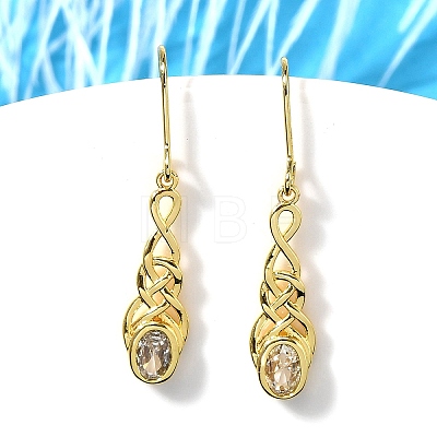 Oval Brass Micro Pave Clear Cubic Zirconia Stud Earrings EJEW-R018-05G-1
