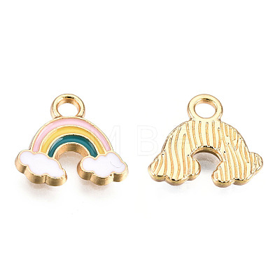 Light Gold Plated Alloy Charms X-ENAM-T009-06-1