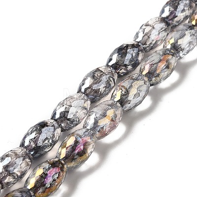 Electroplate Transparent Glass Beads Strand GLAA-G088-06-1