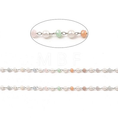 ABS Imitation Pearl Beaded Chains CHS-B003-03-1