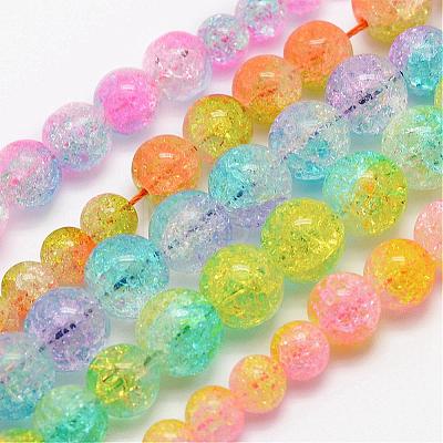 Natural Crackle Quartz Graduated Beads Strands G-F483-01-1