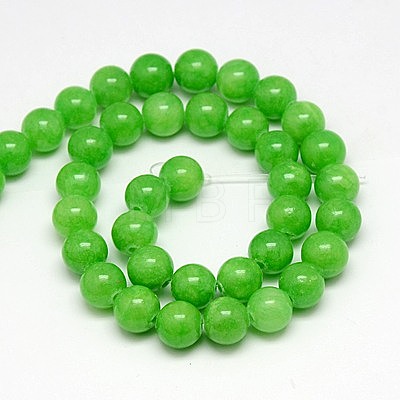 Natural Yellow Jade Beads Strands G-G598-6mm-YXS-17-1