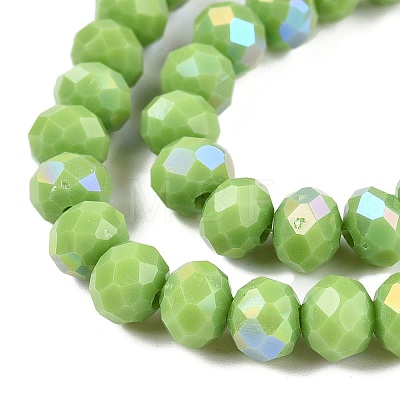 Electroplate Opaque Solid Color Glass Beads Strands EGLA-A044-P6mm-L30-1