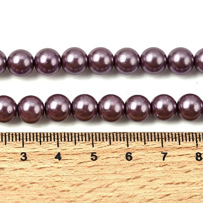 Eco-Friendly Dyed Glass Pearl Round Beads Strands HY-A002-8mm-RB062-1