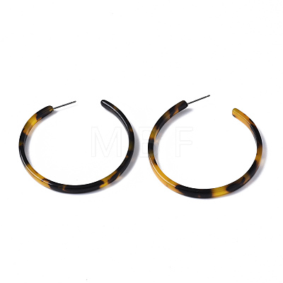 Cellulose Acetate(Resin) C Shape Half Hoop Earrings KY-S163-379A-02-1