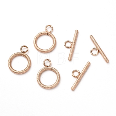 304 Stainless Steel Textured Toggle Clasps STAS-A048-01RG-1
