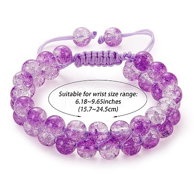 Sparkling Round Glass Braided Bead Bracelet BJEW-SW00082-07-1