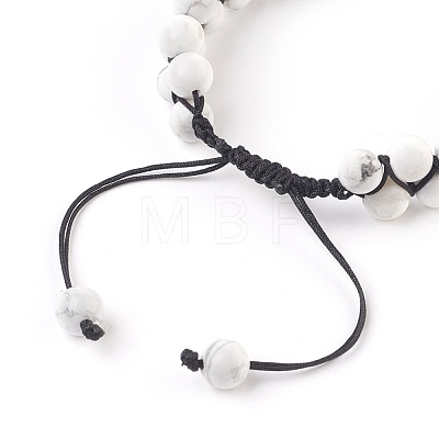 Chakra Natural Howlite Braided Bead Bracelets BJEW-O164-A01-1