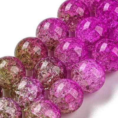 Spray Painted Crackle Glass Beads Strands DGLA-C002-10mm-04-1