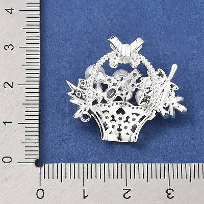 Brass Micro Pave Cubic Zirconia Pendants KK-B172-04S-1
