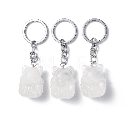 Natural Quartz Crystal Keychains KEYC-P011-03P-11-1