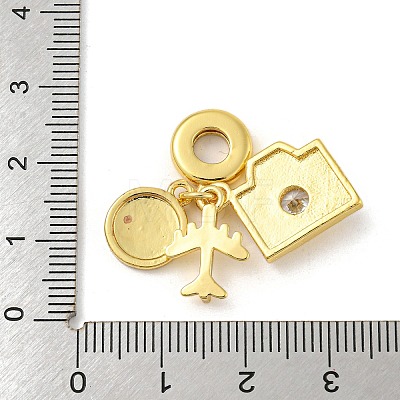 Rack Plating Brass Enamel European Dangle Charms X-KK-R153-13G-1