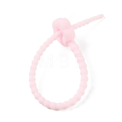 Flower Shape Silicone Cable Zip Ties AJEW-C034-01-1