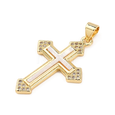 Brass Micro Pave Cubic Zirconia Pendants KK-K408-24A-G-1