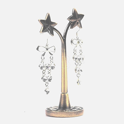Star Shape Alloy Earring Jewelry Display Rack EDIS-K002-09AB-1
