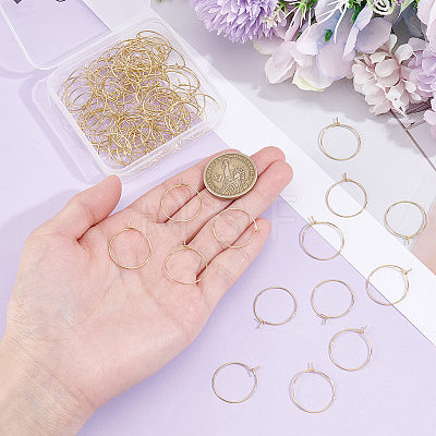 100Pcs 304 Stainless Steel Hoop Earrings Findings STAS-BBC0009-64-1