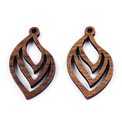 Natural Walnut Wood Pendants X-WOOD-T023-17-1