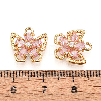 Brass Micro Pave Cubic Zirconia Charms KK-N262-111C-G-1