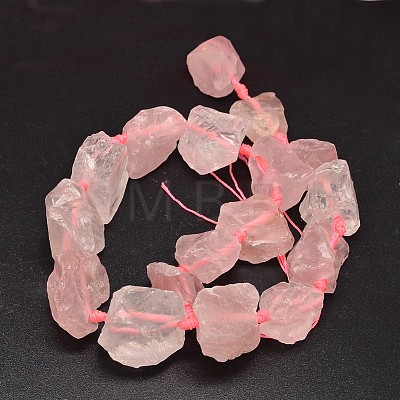 Nuggets Natural Rose Quartz Bead Strands G-F289-30-1