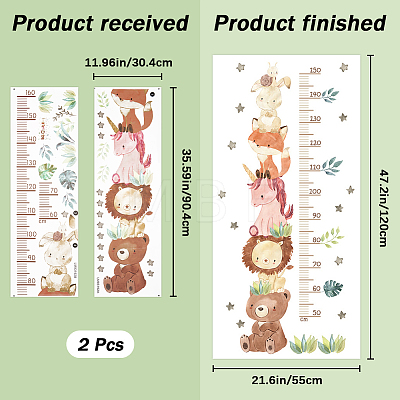 PVC Height Growth Chart Wall Sticker DIY-WH0013-67-1