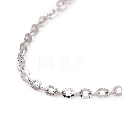 Rhodium Plated 925 Sterling Silver Cable Chains Necklace for Women STER-I021-08B-P-1