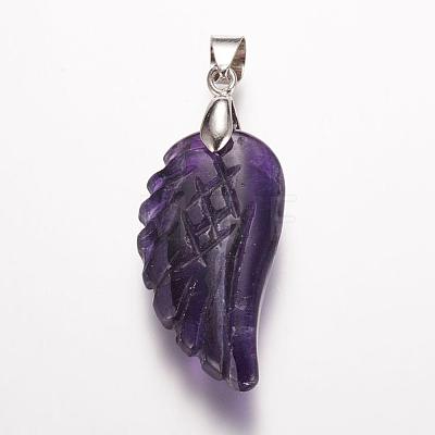 Natural Amethyst Pendants G-E339-02E-1