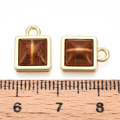 Square Alloy Resin Charms PALLOY-N177-04G-1