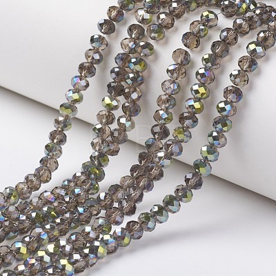 Electroplate Transparent Glass Beads Strands EGLA-A034-T6mm-S06-1