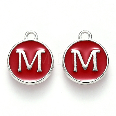 Platinum Plated Alloy Enamel Charms ENAM-S118-03M-P-1