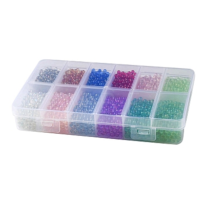 240G 12 Colors DIY 3D Nail Art Decoration Mini Glass Beads MRMJ-YW0001-058-1